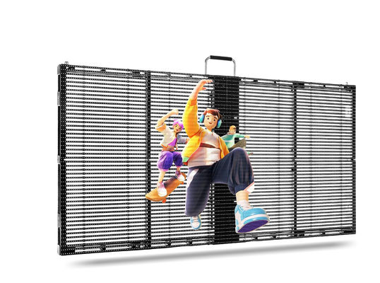 500mm*1000mm PH15-15 Airproof Outdoor High Brightness LED Transparan Tampilan layar
