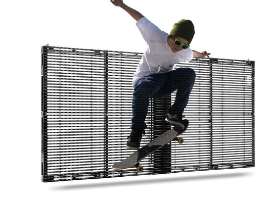 PH10-10 Waterproof Lihat Melalui Led Screen Full Color LED Wall Screen Display Outdoor
