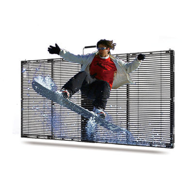 Layar LED Transparan Tanpa Sambungan Full Color Outdoor Display Dengan Sudut Tampilan yang Luas