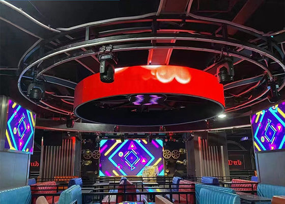 Indoor Outdoor Flexible LED Display Screen HMT-SA-P5 Dengan Dissipasi Panas yang Baik