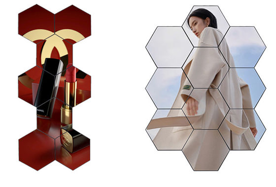 Pencahayaan Tinggi Hexagon LED Display Full Color Creative Installation