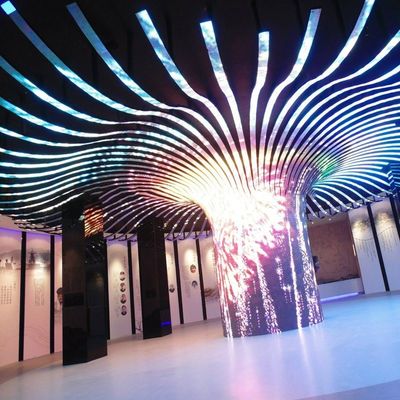 Iklan Splicing Fleksibel LED Screen Wall Disesuaikan Curved LED Video Wall