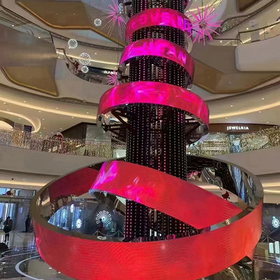 Full Color LED Transparent Film Display High Grey Wide Viewing Angle (Lampu LED berwarna penuh)
