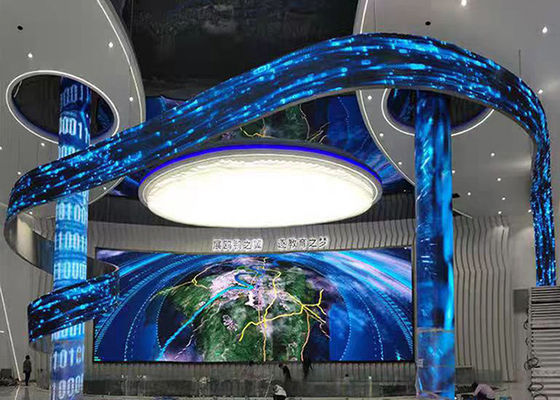 Resolusi tinggi dan kecerahan LED layar fleksibel seri SQ-R sangat cocok untuk tampilan indoor dan outdoor