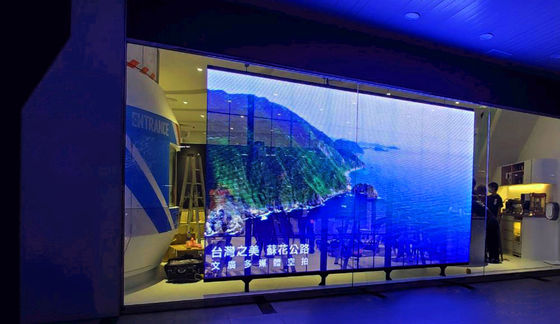 1000*1000 Transparan LED Display Layar kecerahan tinggi -P5-10 Ringan dan terang