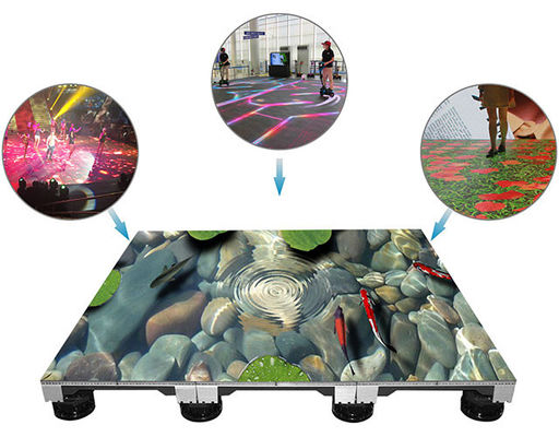DM-R PH2.6 LED lantai dansa ubin warna penuh 500mm * 500mm Instalasi tetap