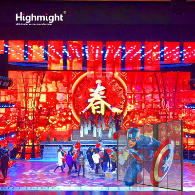 Tra-B 15-15 Indoor Transparan LED Screen Display 3D Advertising Screen Cara pemeliharaan ganda