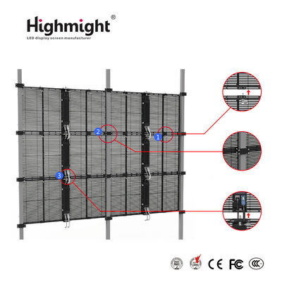 500mm * 1000mm TRA-F PH3-7 perakitan modular luar ruangan kecerahan tinggi LED Tampilan Layar Transparan