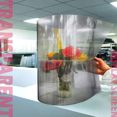 Layar Film Kristal LED yang Sangat Transparan Desain Ultra Tipis Tampilan Transparan Tanpa Batas