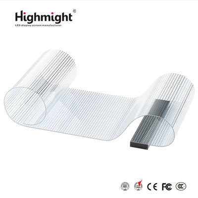 Layar Film Kristal LED yang Sangat Transparan Desain Ultra Tipis Tampilan Transparan Tanpa Batas